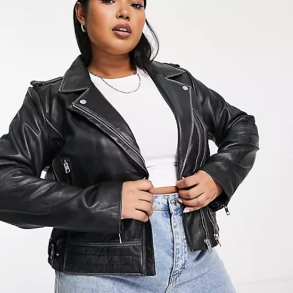 Barneys New York Jackets & Blazers - NWT Barney's Originals Plus Beppe leather jacket with ribbed detail